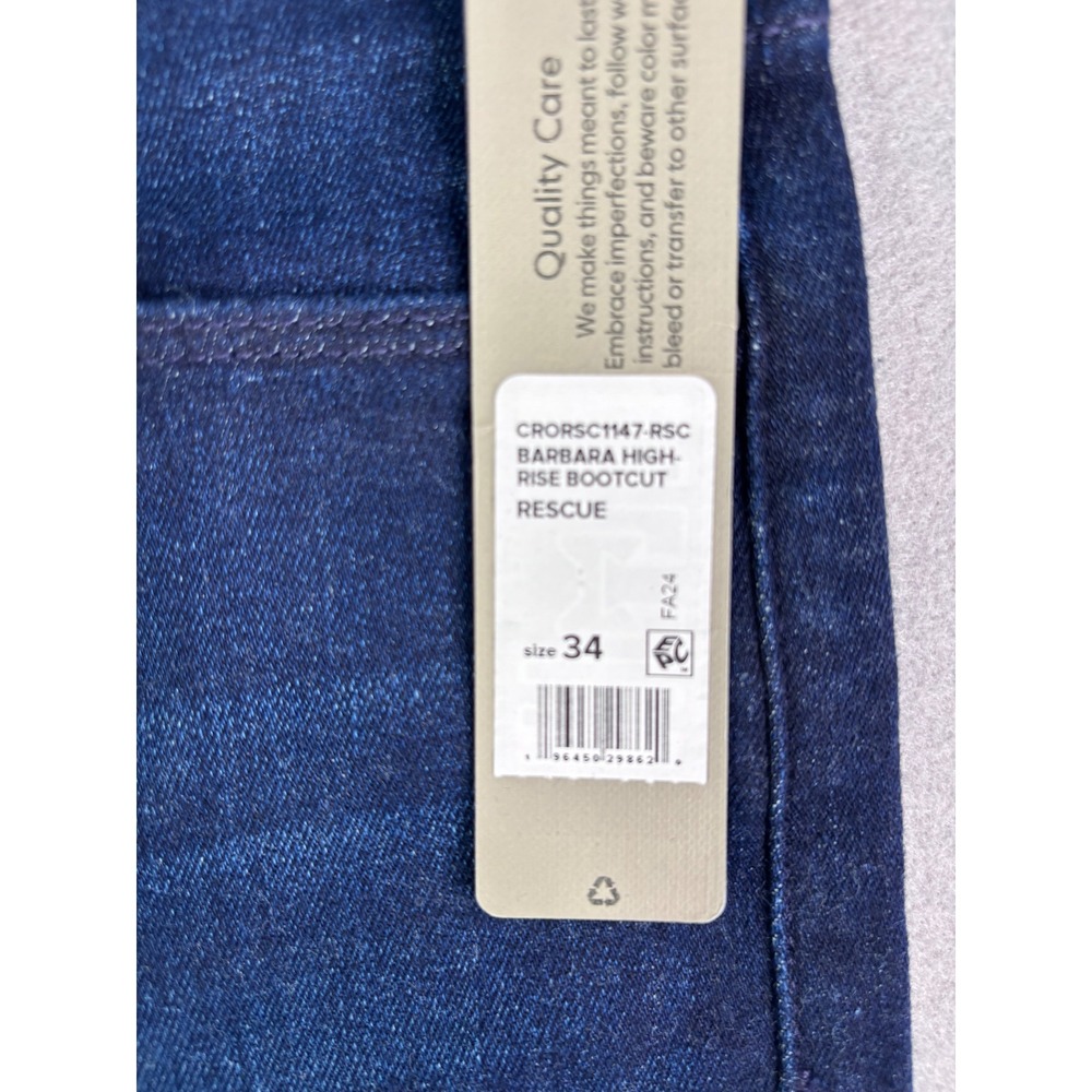 Hudson Barbara High Rise Bootcut Jeans Dark Wash Blue Denim Size 34 - Picture 3 of 8